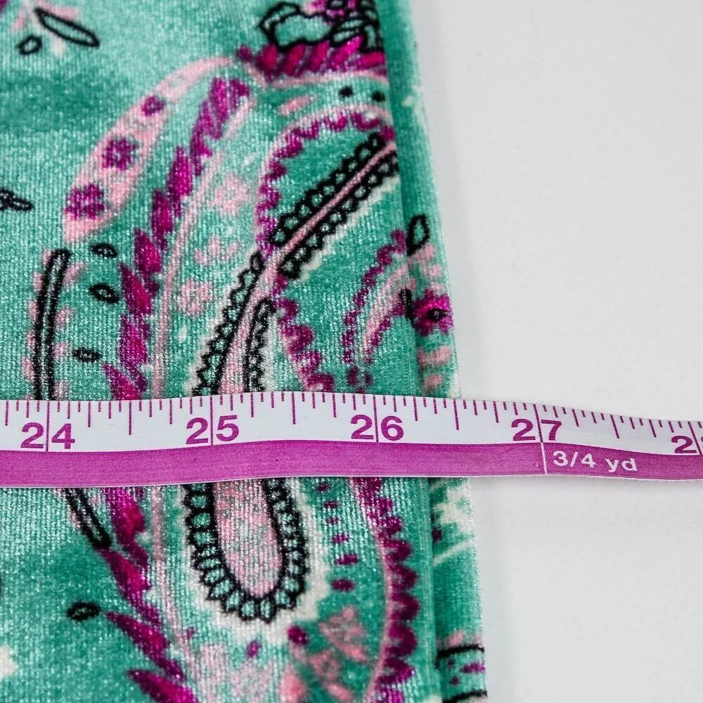 Charter Club Green Paisley High Neck Blouse - XL - Velvet Feel!! - Picture 9 of 9